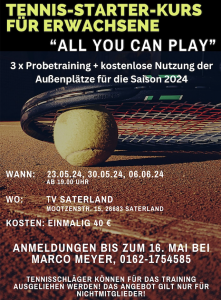 Tennis-Starter-Kurs Für Erwachsene!